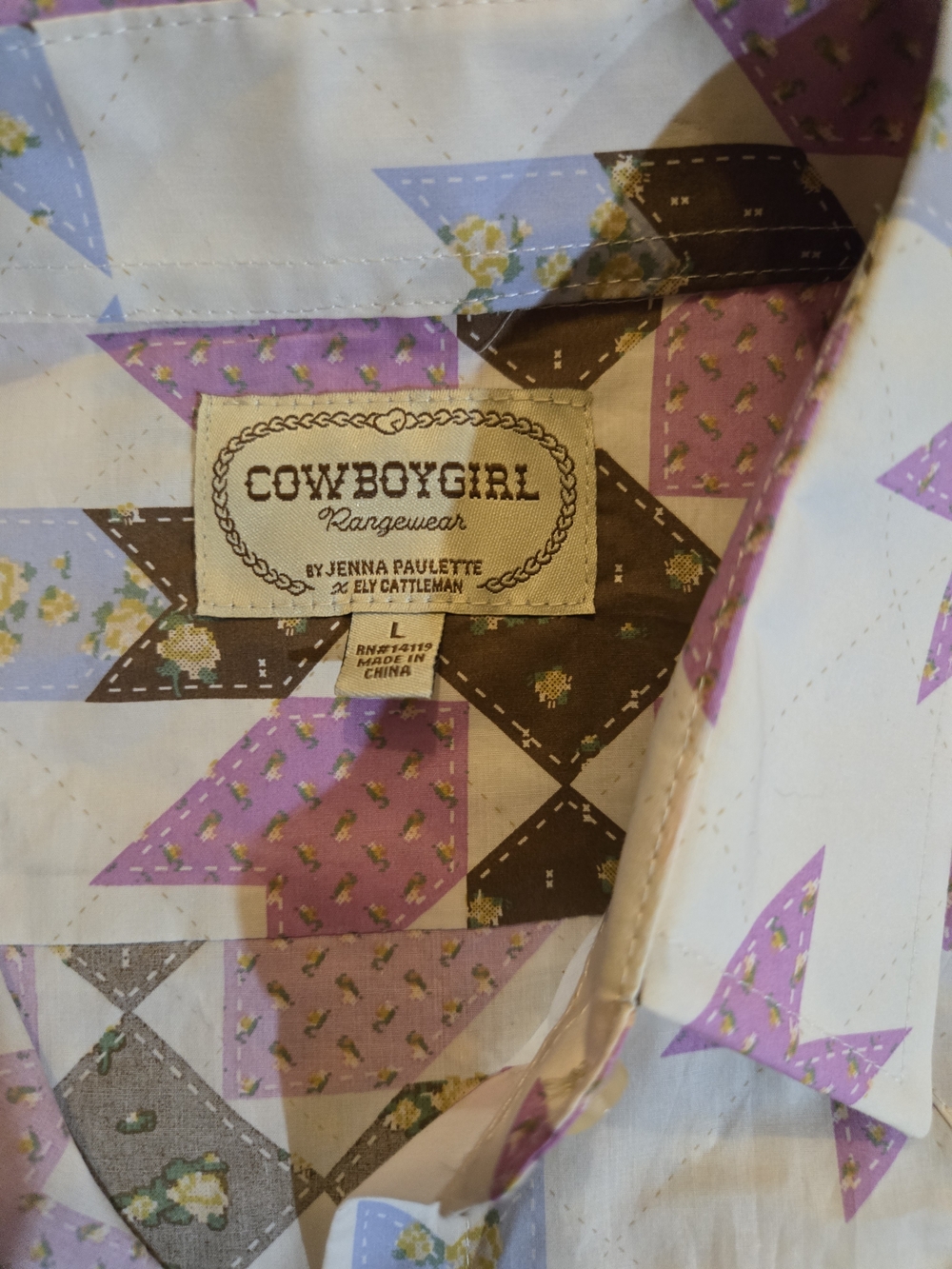 Cowboy Girl By Jenna Paulette Long Sleeve Tee in Lavender/Brown by Cowboygirl